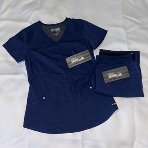 NEW Grey’s Anatomy Barco Navy Blue Scrub Set
